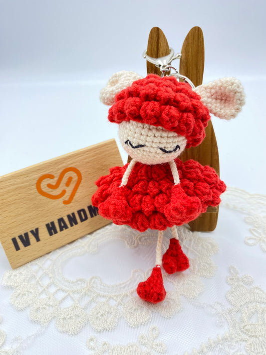 Dancing girl/Key Chain-Handmade Crochet