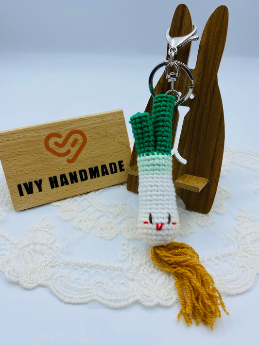 Spring onion/Key chain-Handmade Crochet