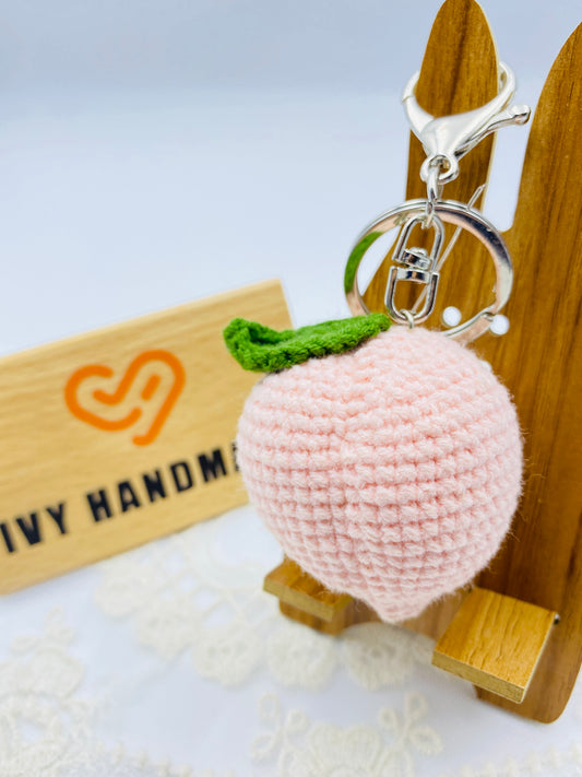 Peach/Key chain-Handmade Crochet