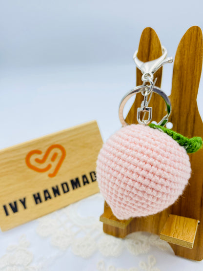 Peach/Key chain-Handmade Crochet