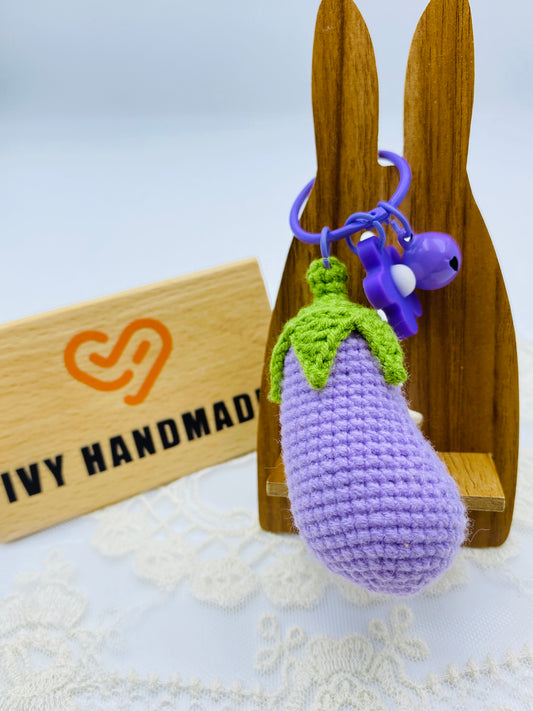 Eggplant/Key chain-Handmade Crochet
