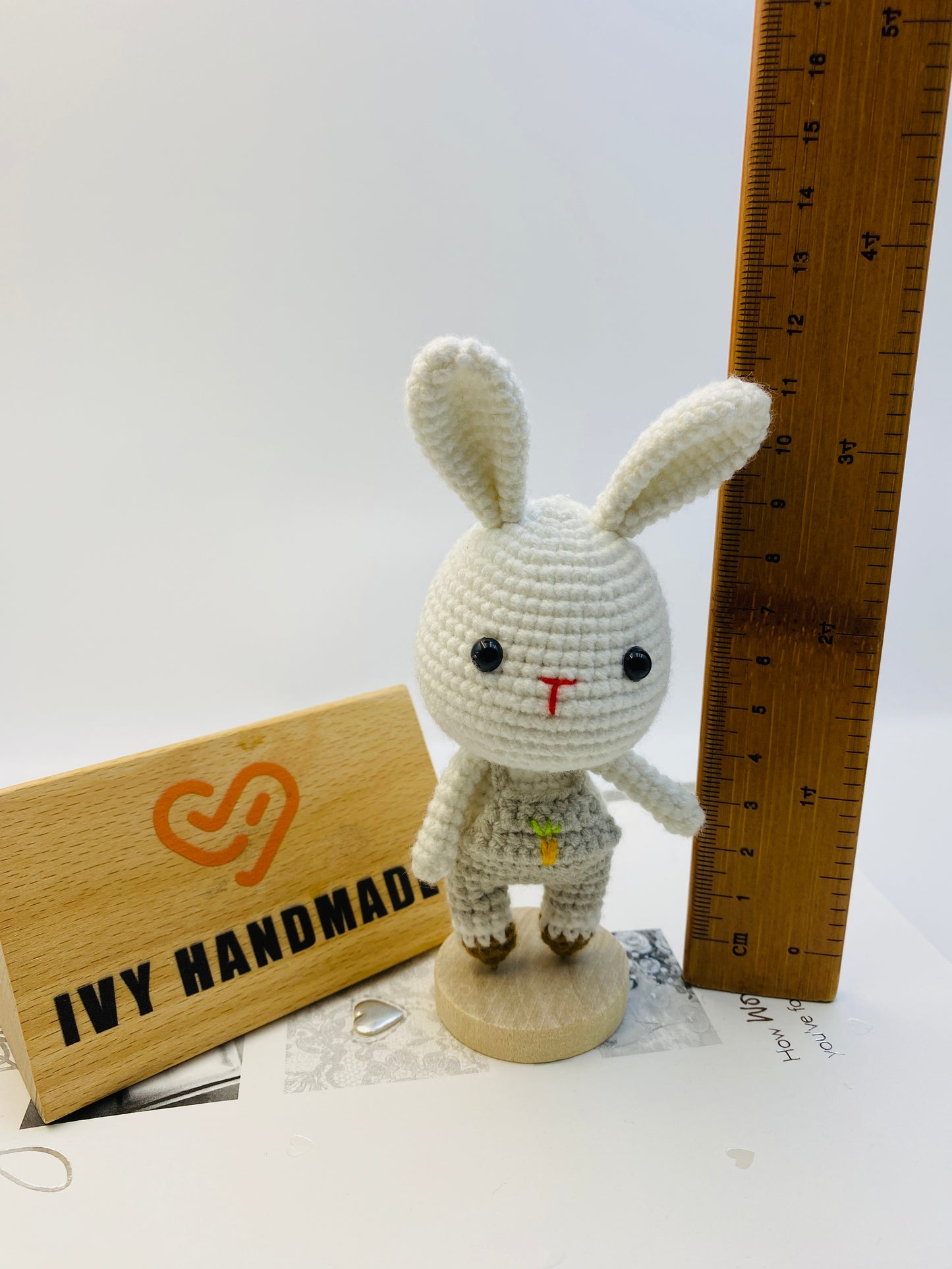 Bunny/Rabbit Wearing Overalls  (S)-Handmade Crochet