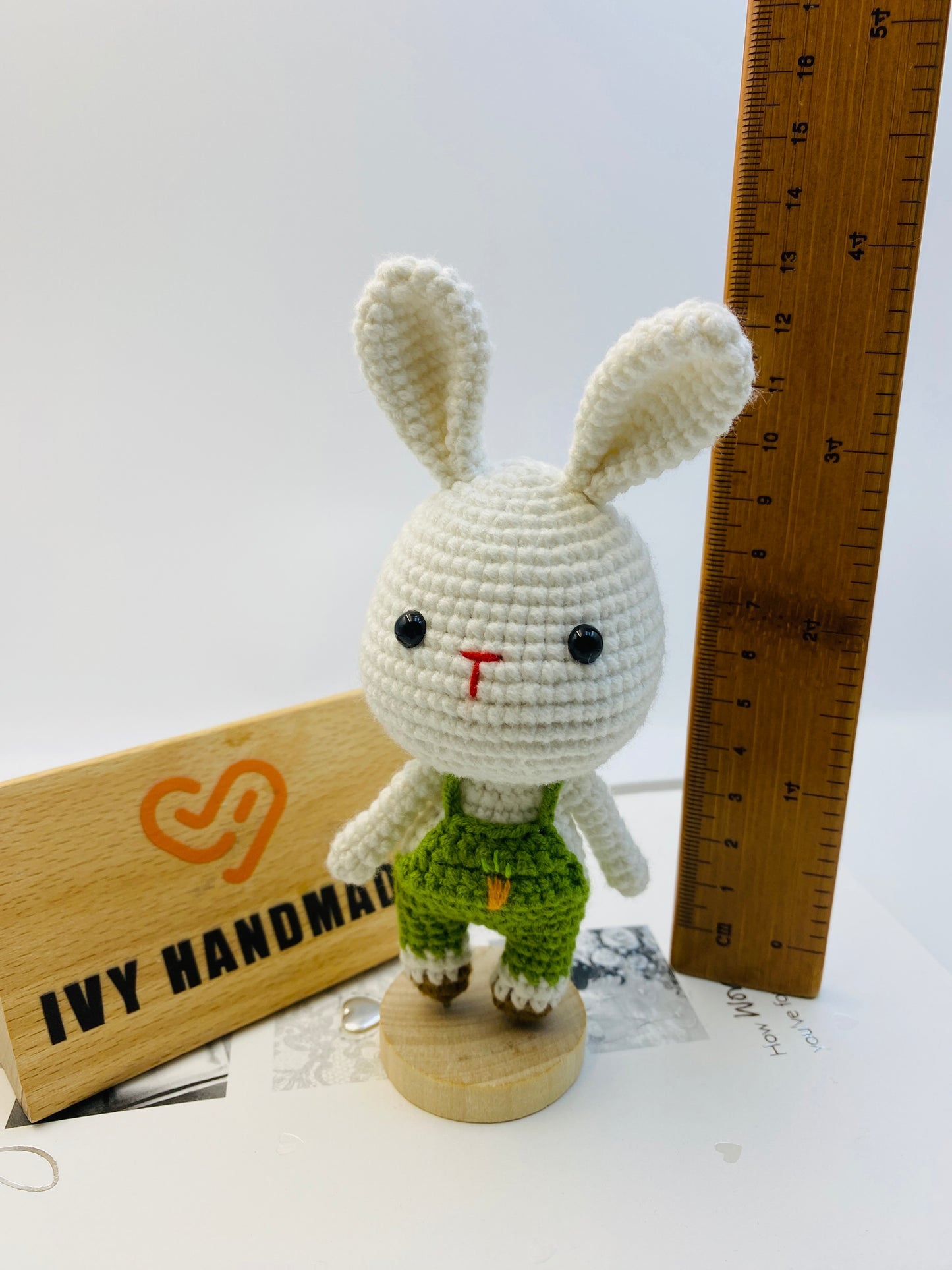 Bunny/Rabbit Wearing Overalls  (S)-Handmade Crochet