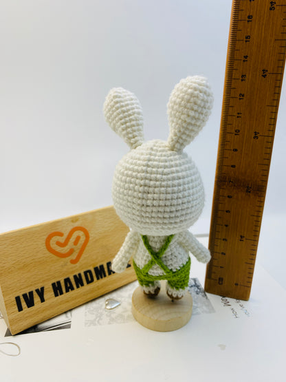Bunny/Rabbit Wearing Overalls  (S)-Handmade Crochet