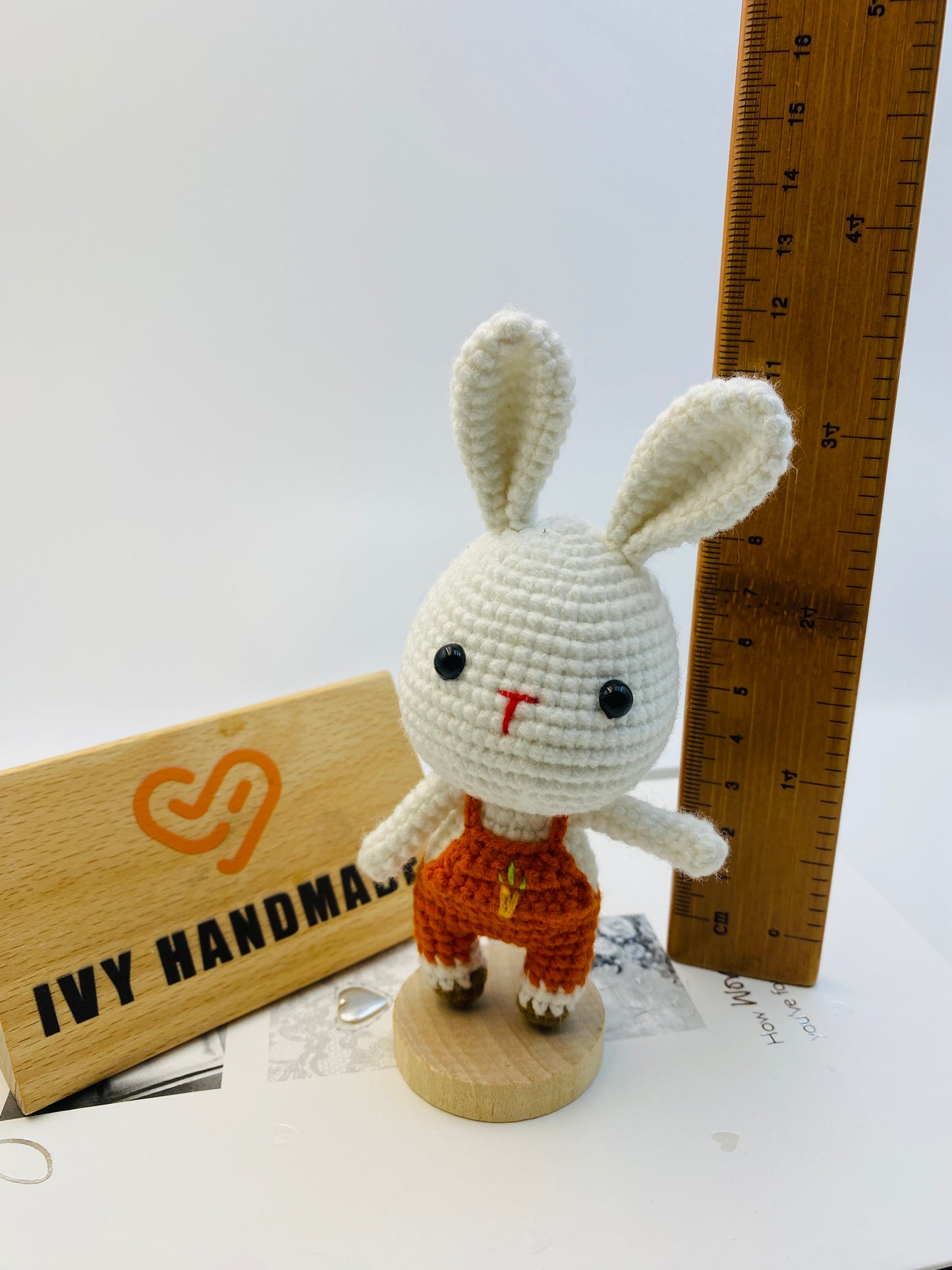 Bunny/Rabbit Wearing Overalls  (S)-Handmade Crochet