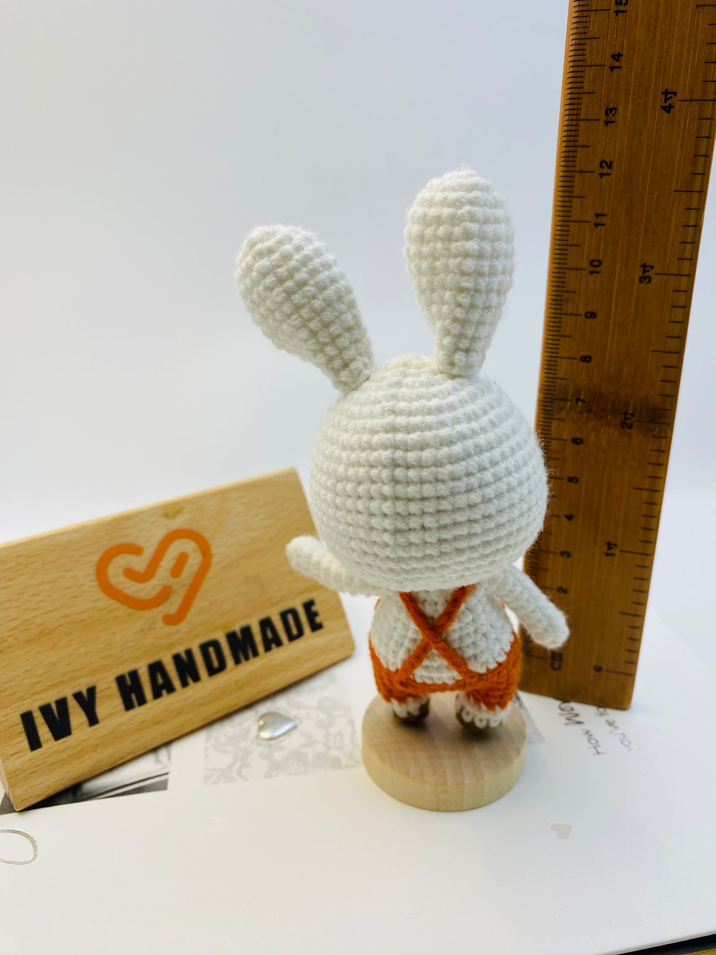Bunny/Rabbit Wearing Overalls  (S)-Handmade Crochet
