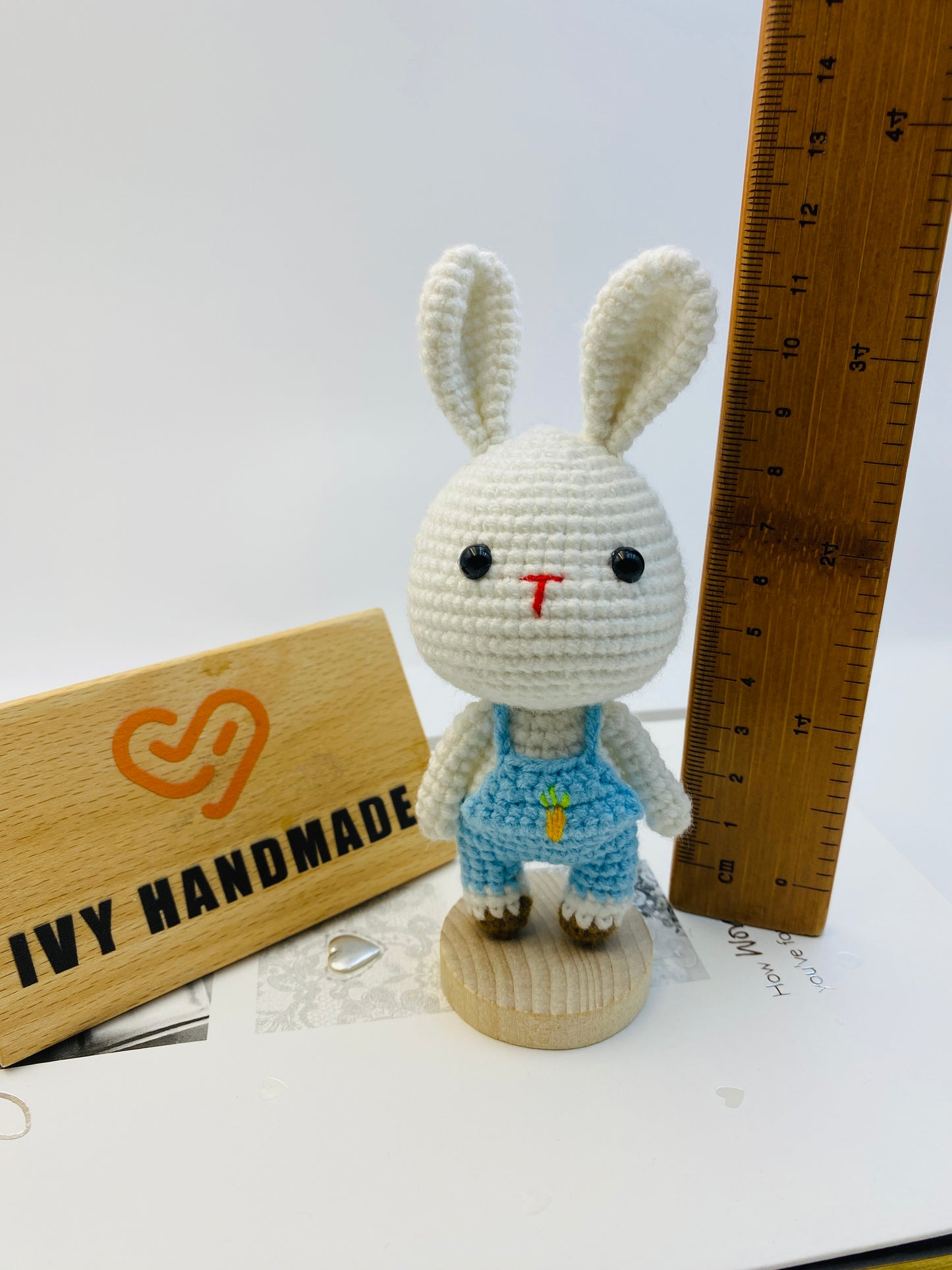 Bunny/Rabbit Wearing Overalls  (S)-Handmade Crochet