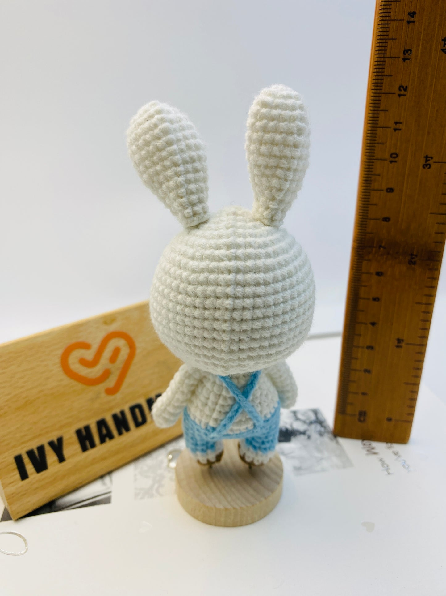 Bunny/Rabbit Wearing Overalls  (S)-Handmade Crochet