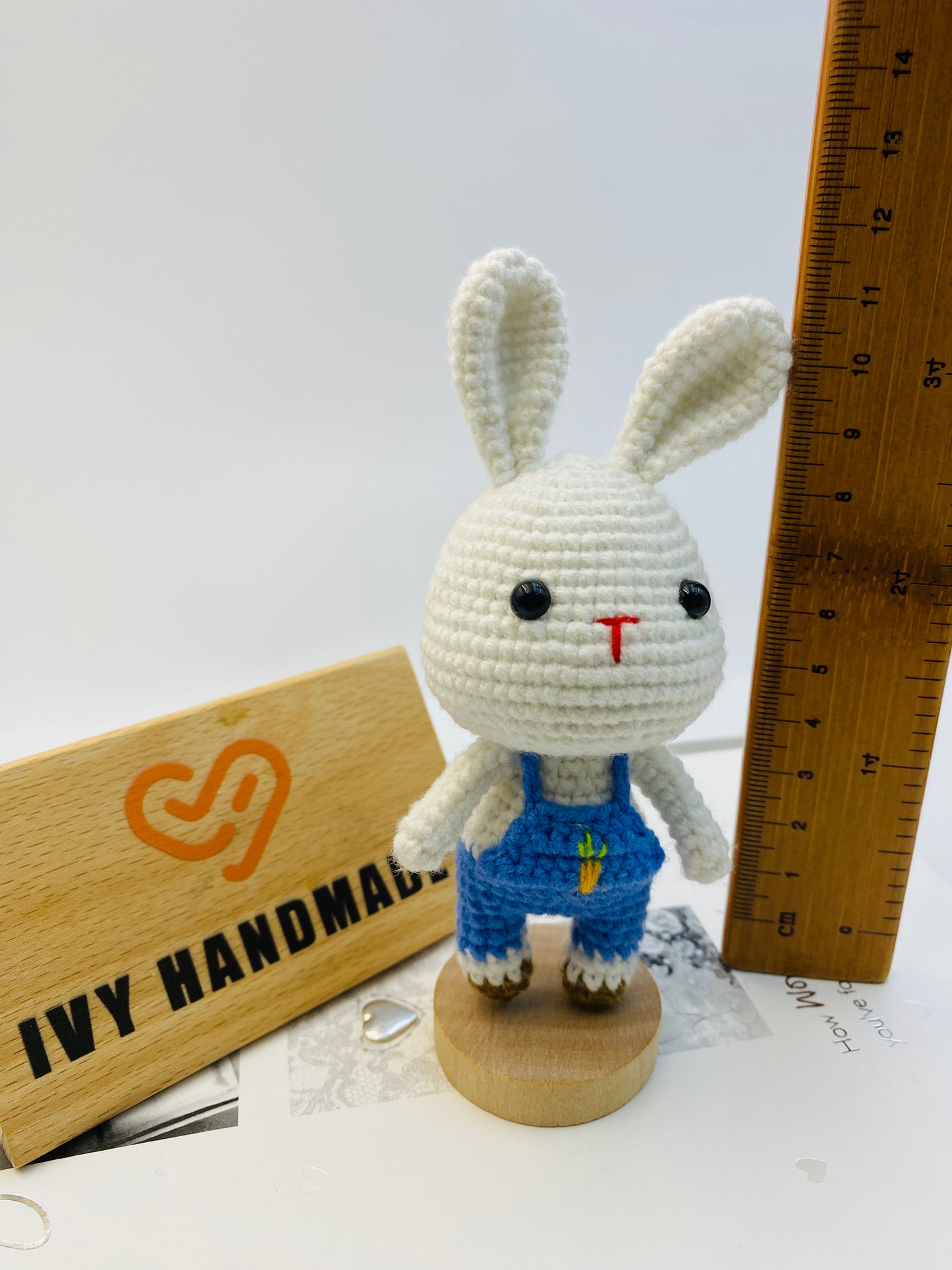 Bunny/Rabbit Wearing Overalls  (S)-Handmade Crochet