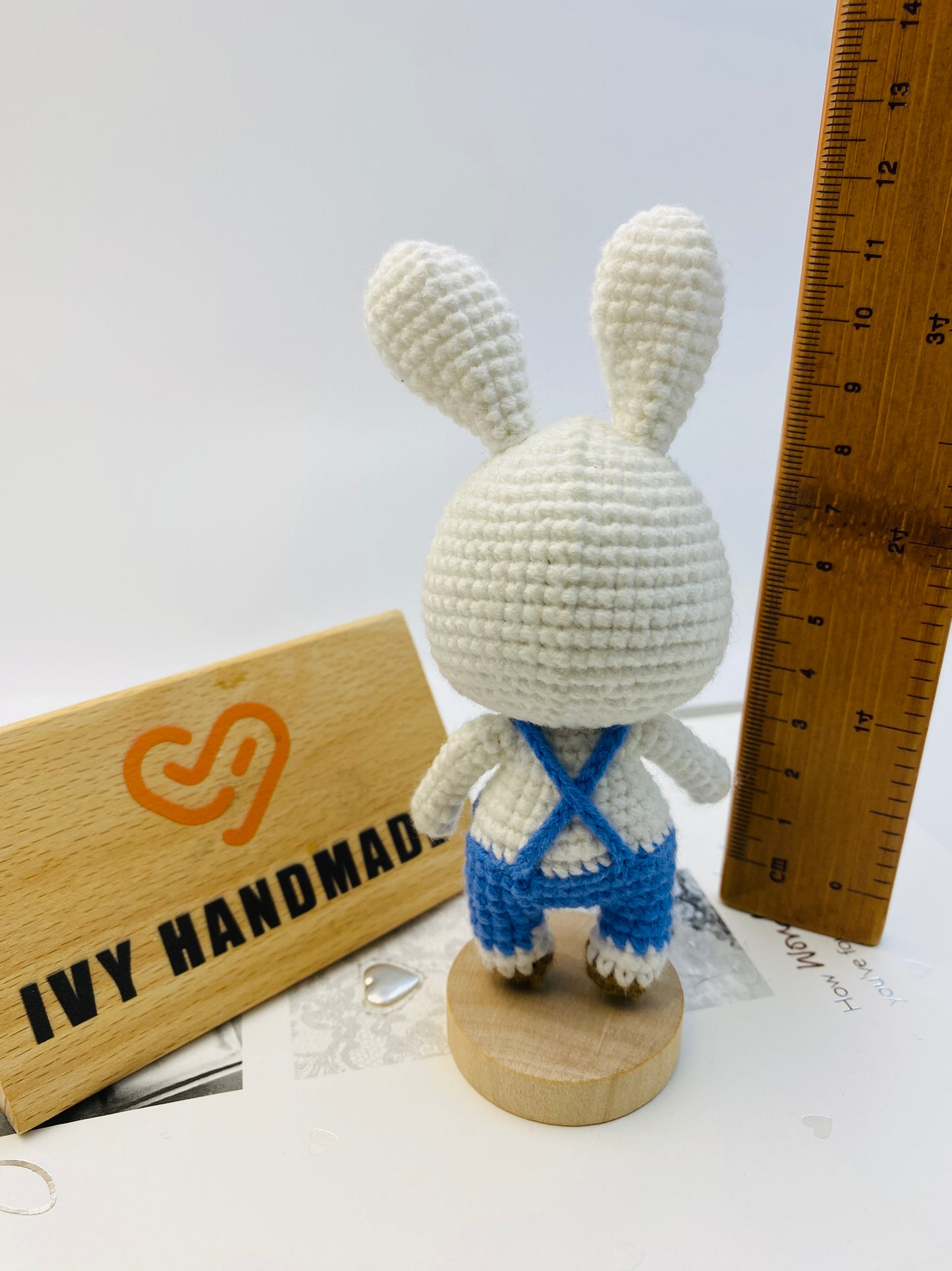 Bunny/Rabbit Wearing Overalls  (S)-Handmade Crochet