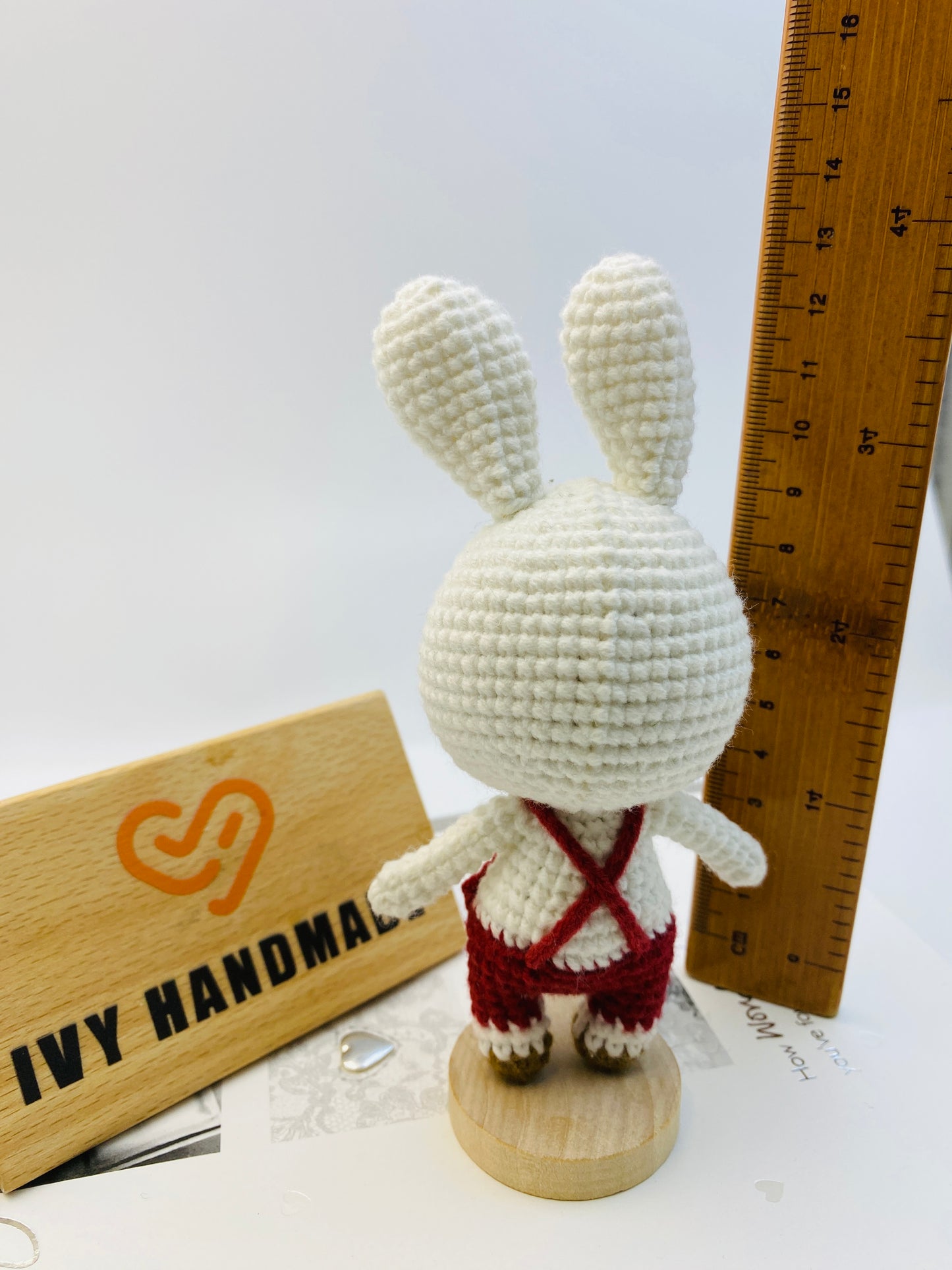 Bunny/Rabbit Wearing Overalls  (S)-Handmade Crochet