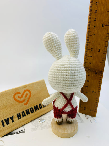 Bunny/Rabbit Wearing Overalls  (S)-Handmade Crochet