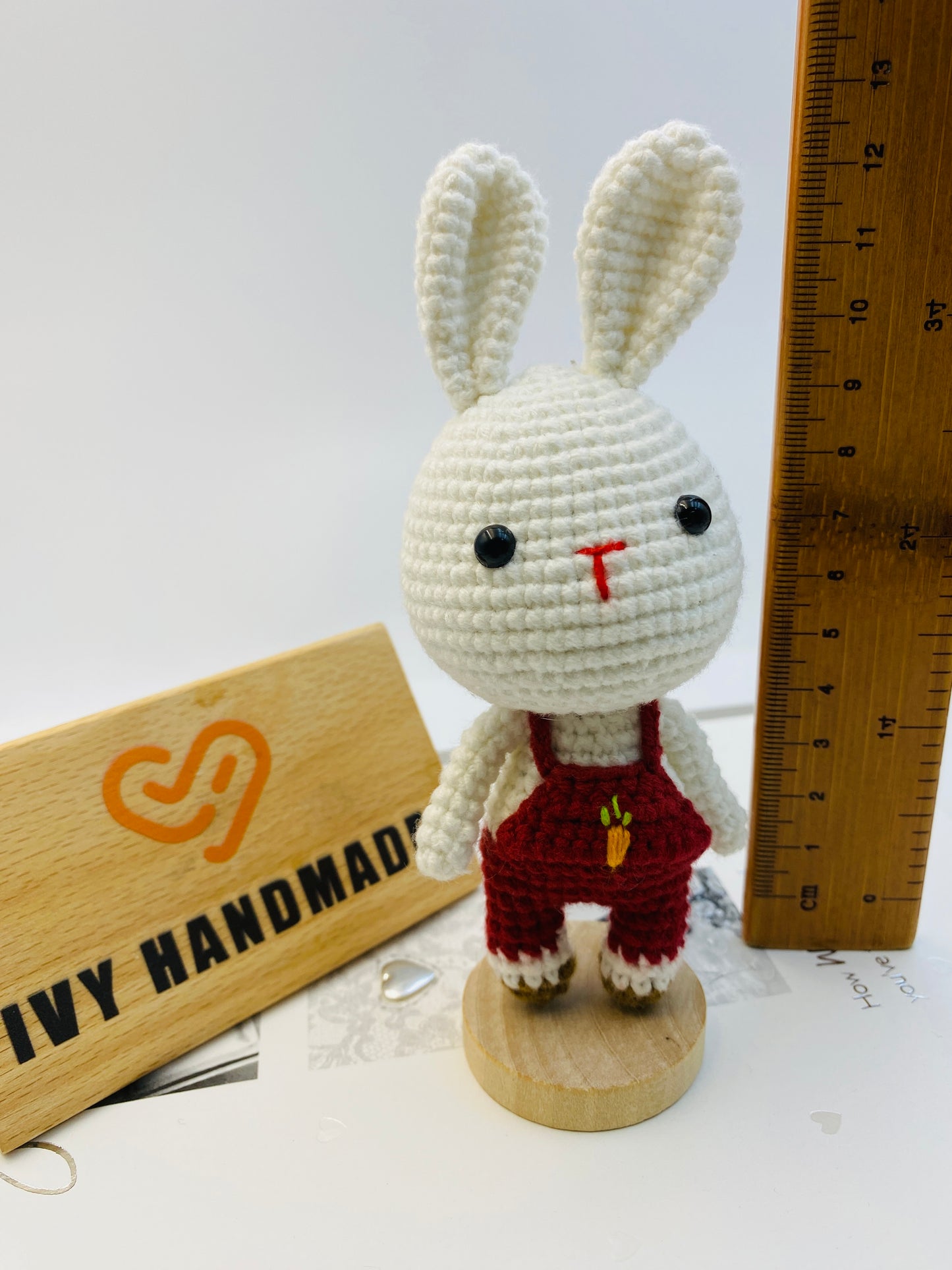 Bunny/Rabbit Wearing Overalls  (S)-Handmade Crochet