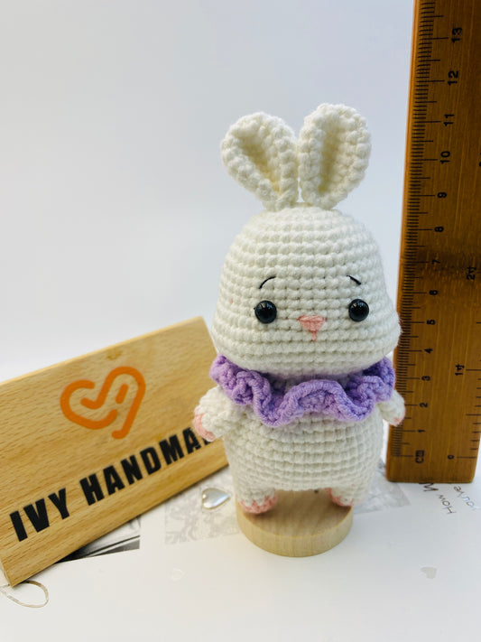 The Little White Rabbit/Bunny Wearing  A Scarf-Handmade Crochet