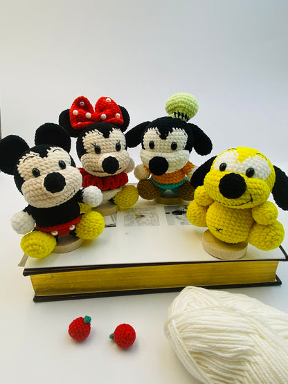 Mickey ,Minnie, Goofy, Pluto--Handmade Crochet