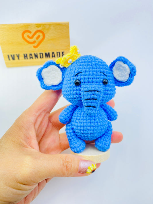 Blue&Pink Elephant-Handmade Crochet