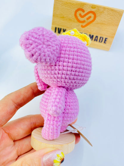 Blue&Pink Elephant-Handmade Crochet