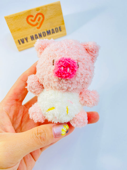 Pink Piggy/Key Chain-Handmade Crochet