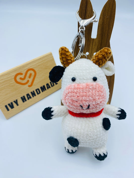 Cow Key Chain-Handmade Crochet