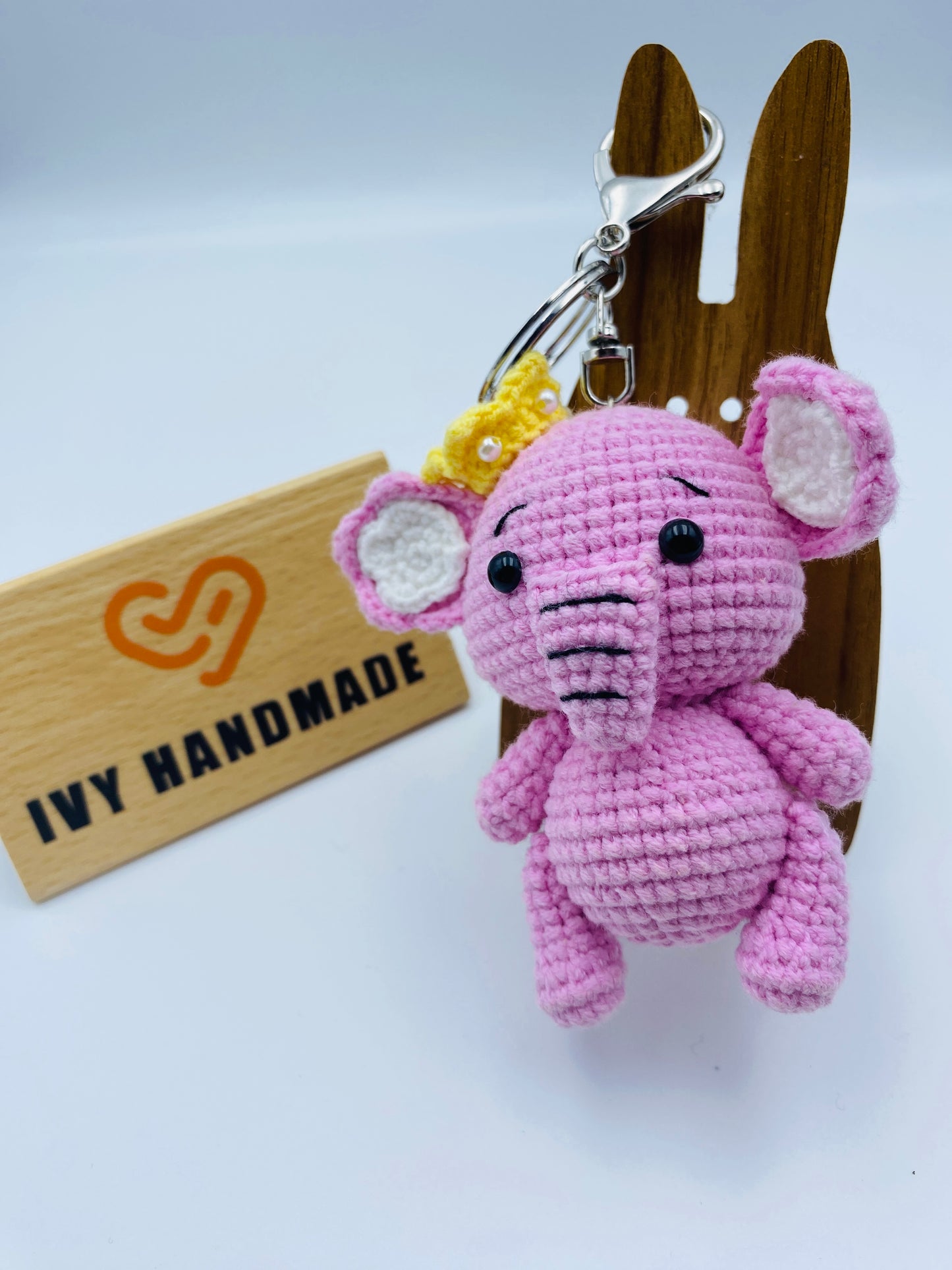 Blue&Pink Elephant-Handmade Crochet