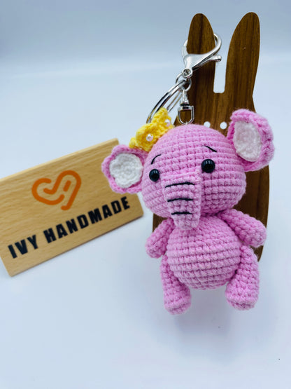 Blue&Pink Elephant-Handmade Crochet