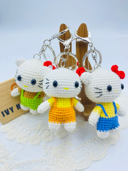 Hello Kitty/key chain-Handmade Crochet