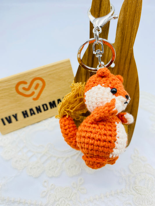 Squirrel /Key Chain-Handmade Crochet