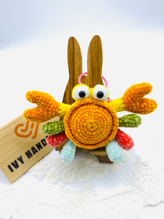 Fluffy Crab/Key Chain-Handmade Crochet