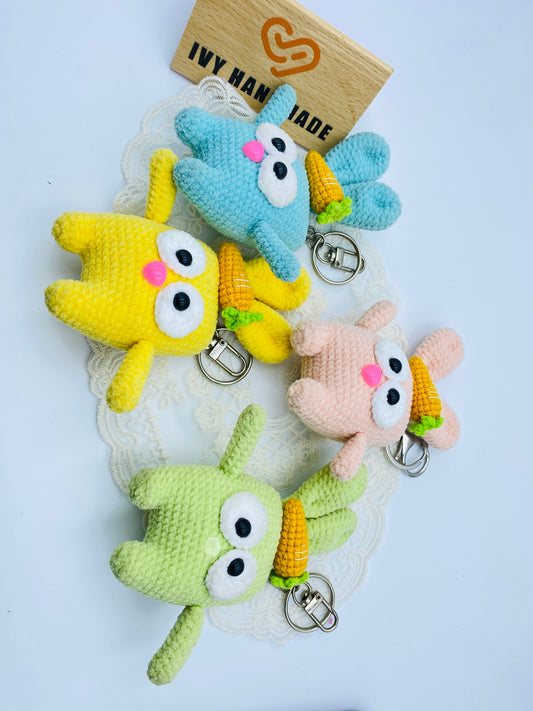 Square Rabbit/Key Chain-Handmade Crochet