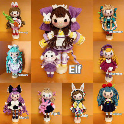 Handcrafted Wishing Doll Crochet Figurine (January to December and Elfs:)